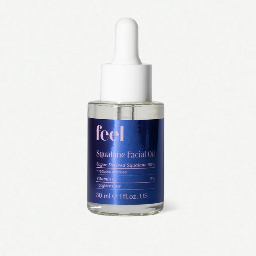 Feel Squalane facial face oil 30ml glass bottle vitamin c wrinkle reduction oil